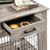 Furniture Style Dog Crate End Table with Drawer, Pet Kennels with Double Doors, Dog House Indoor Use