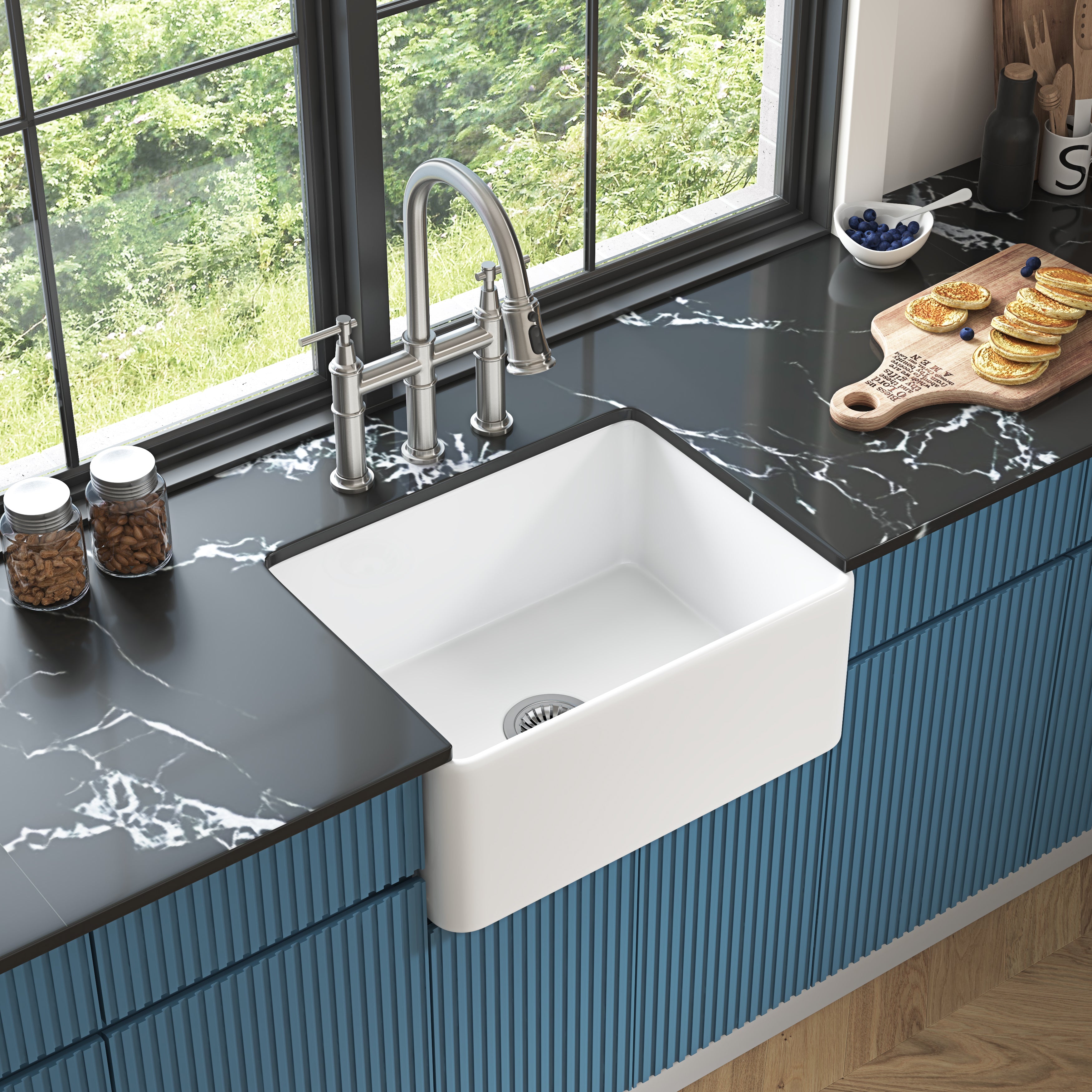 Inch White Farmhouse Sink Deep Apron Sink Undermount Farmhouse Kitchen Sink Single Farm Sink