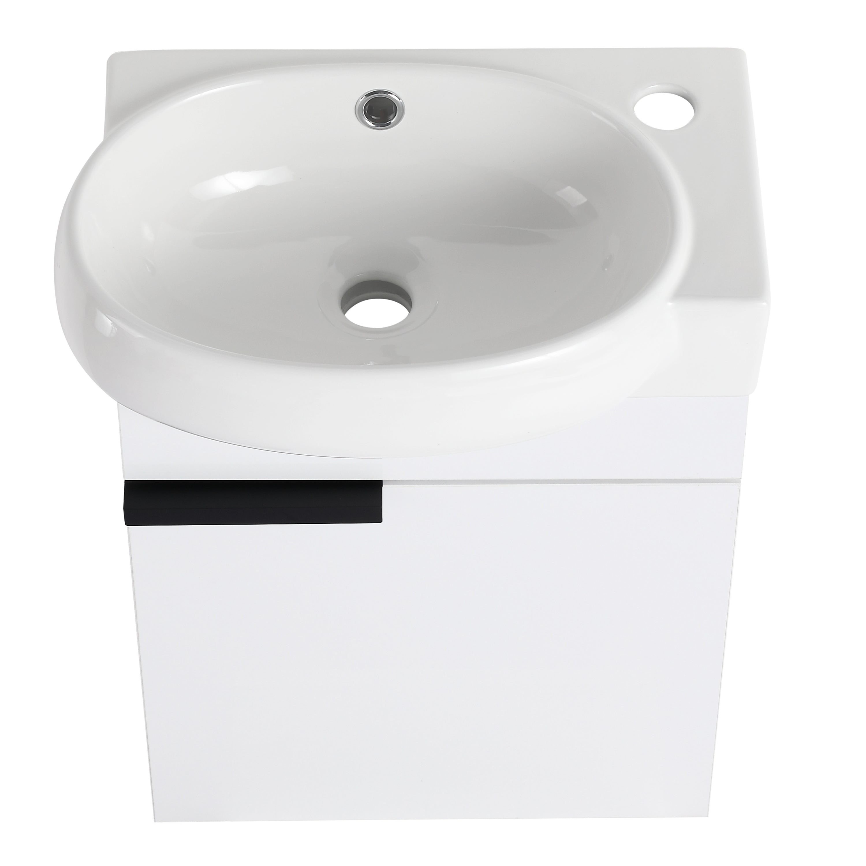 Soft Close Doors Bathroom Vanity With Sink,16 Inch For Small Bathroom