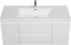 48" Floating Bathroom Vanity with Sink, Modern Wall-Mounted Bathroom Storage Vanity Cabinet with Resin Top Basin and Soft Close Drawers, Glossy White 24V11-48GW