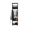 Cluster 63" Tall Wardrove One-Door Cabinet with Mirror, Three Shelves, Casters and Hanging Rod, Armoire, Bedroom Clothes Storage, Cabinet Organizer Black