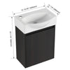 16 "Bathroom Vanity Sink Combo for Small Space, Modern Small Bathroom Vanity with Ceramic Sink, Small Bathroom Sink Cabinet Set ,Black